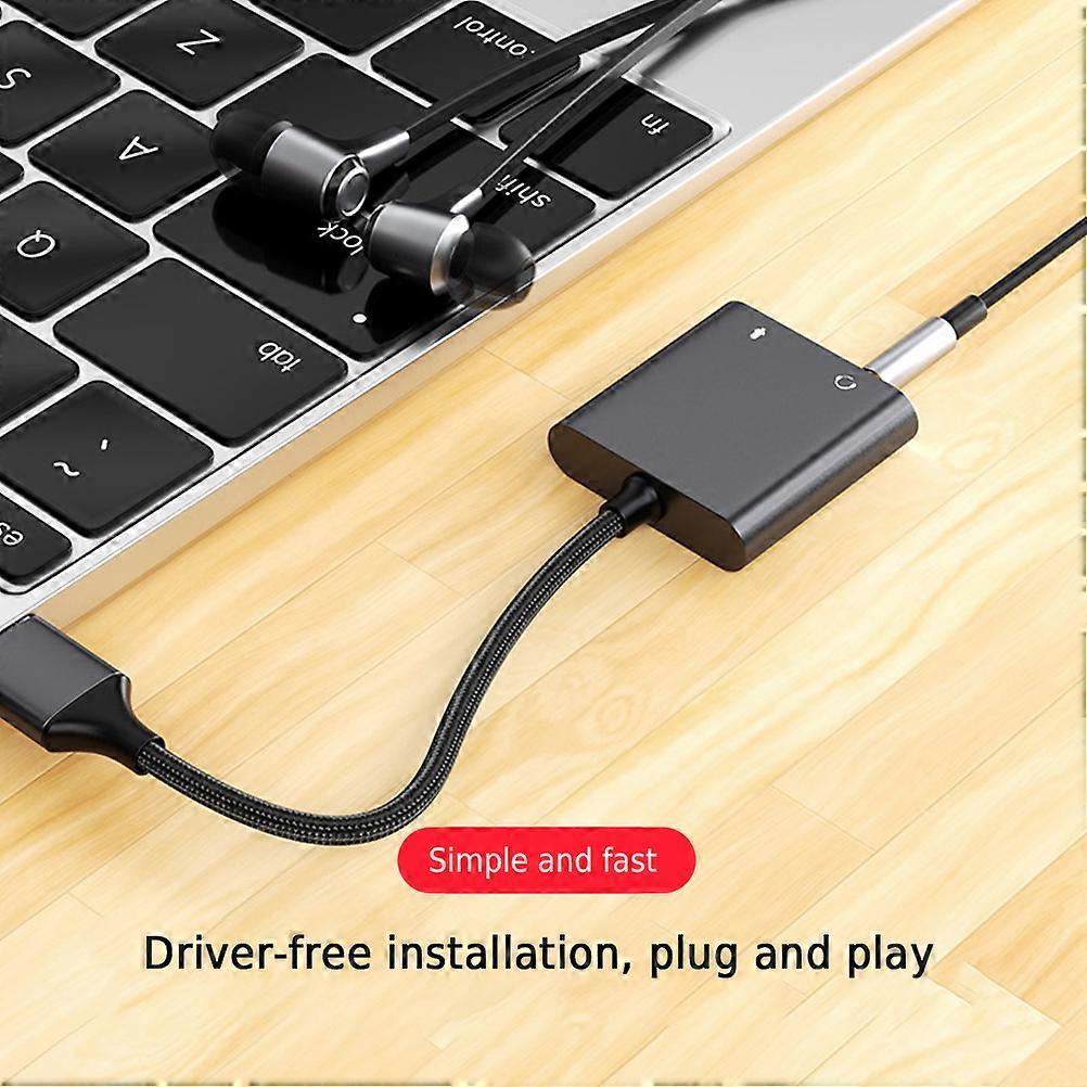 USB External Sound Card Adapter Sound Card Converter with Headphone and Microphone Jack