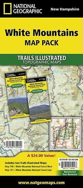White Mountains National Forest Map Pack Bundle by National Geographic Maps Sheet map folded Book