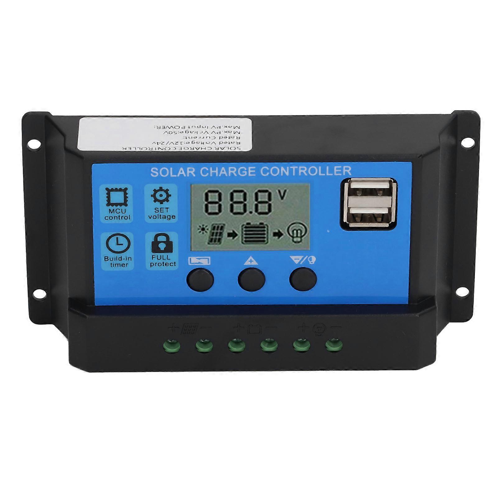 12V 24V Solar Panel Controller PWM Photovoltaic Regulator LCD Display MPPT Solar Charger 70A 