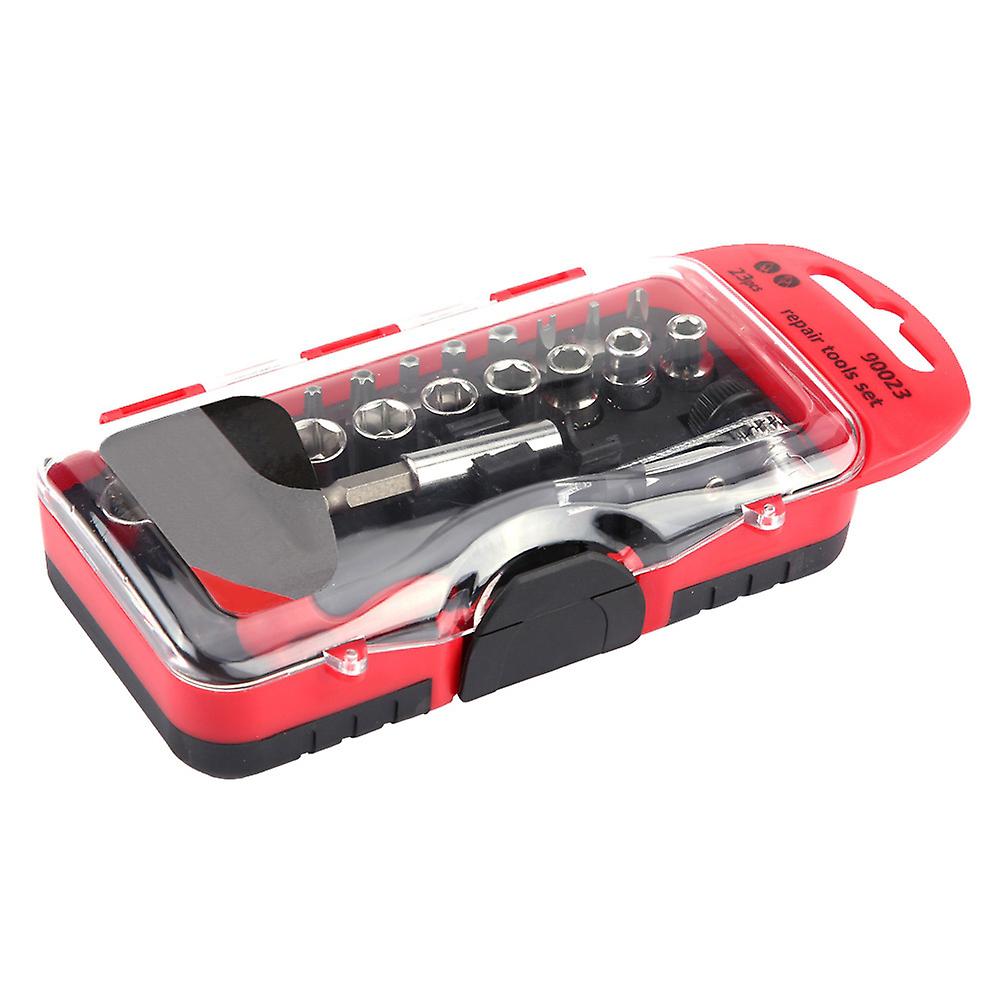 23pcs Extra Long Torx Star Bit Socket Set with Red Case