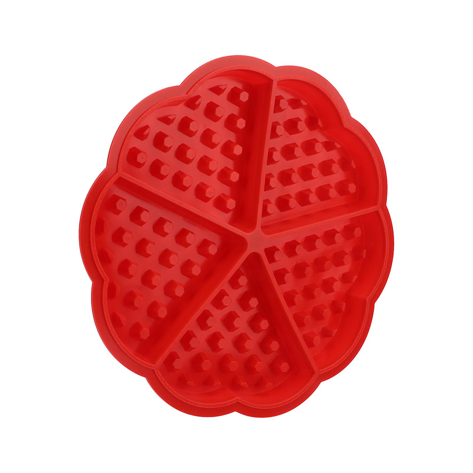 Waffle Silicone Mold Safe Good Elasticity Easy Demoulding DIY Baking Mold for Making Puddings Cake Chocolates5 Grid Heart Shape 51068 