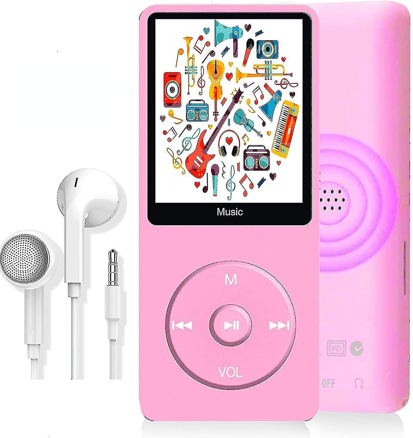 Mp3 Player With Built-in Speakers compatible with Video Playback (32gb Pink)