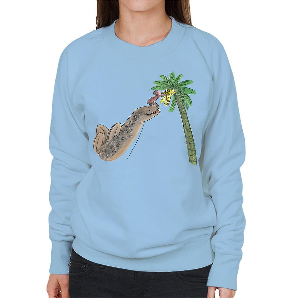 Curious George Dinosaur Palm Tree Women's Sweatshirt