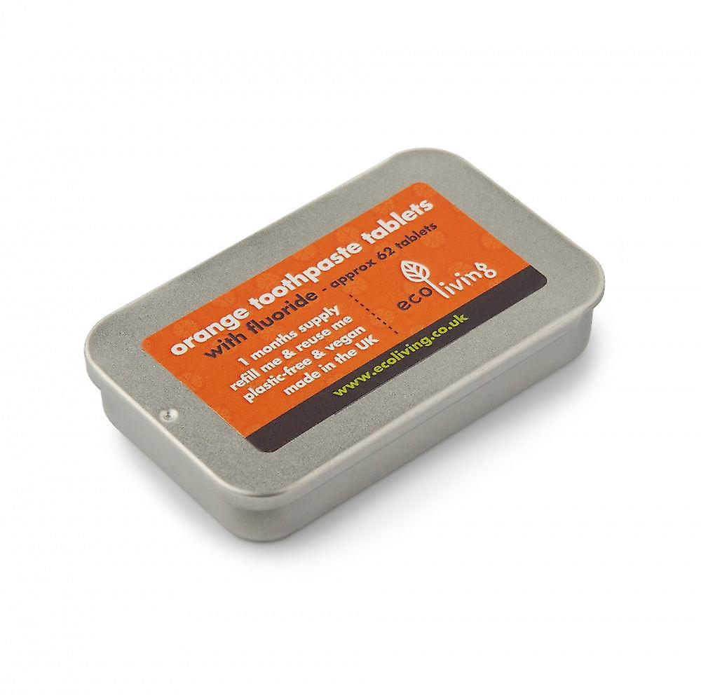 Orange Toothpaste Tablets With Refillable Tin (1 Month Supply)