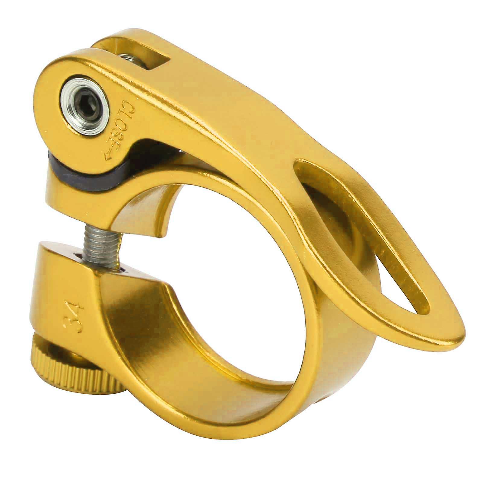 Quick Release Bike Seatpost Clamp31.8 Aluminum Alloy Quick Release Seat Clamp for Road and Mountain Bicycle for XT-C68 31.8mm(Gold ) Quick Release