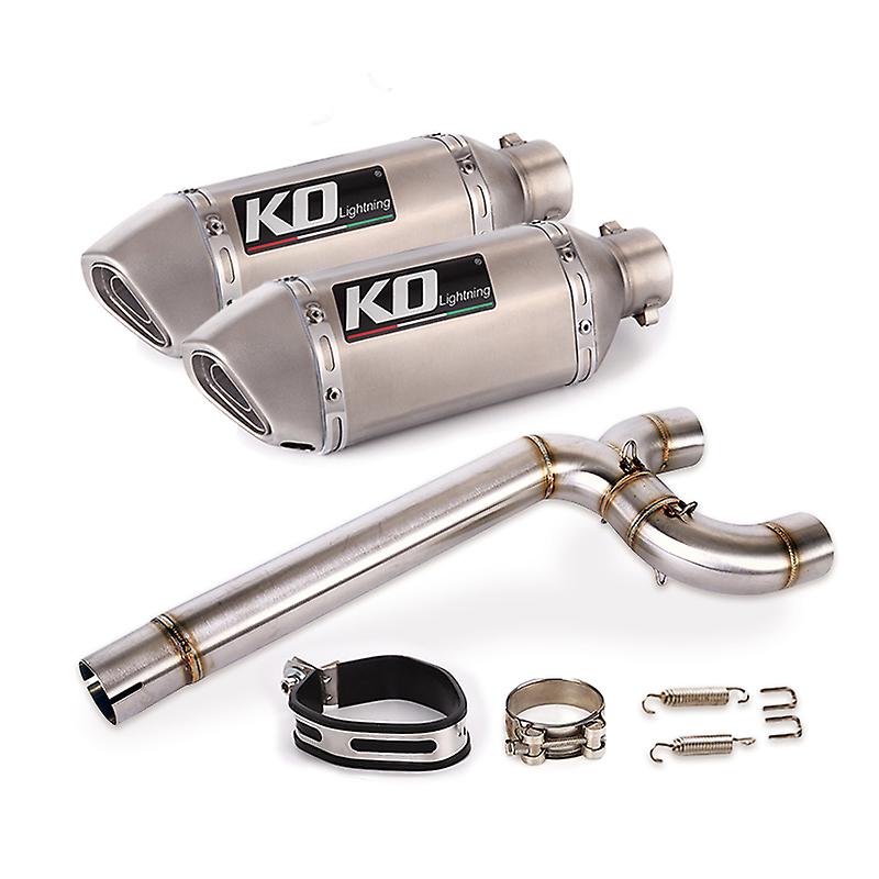 thumbnail image 2 of KOlightning 51mm Stainless Steel Exhaust System – Muffler + Mid Link Pipe – For Yamaha FZ6 FZ6N FZ6S (2004-2011) 2 of 4