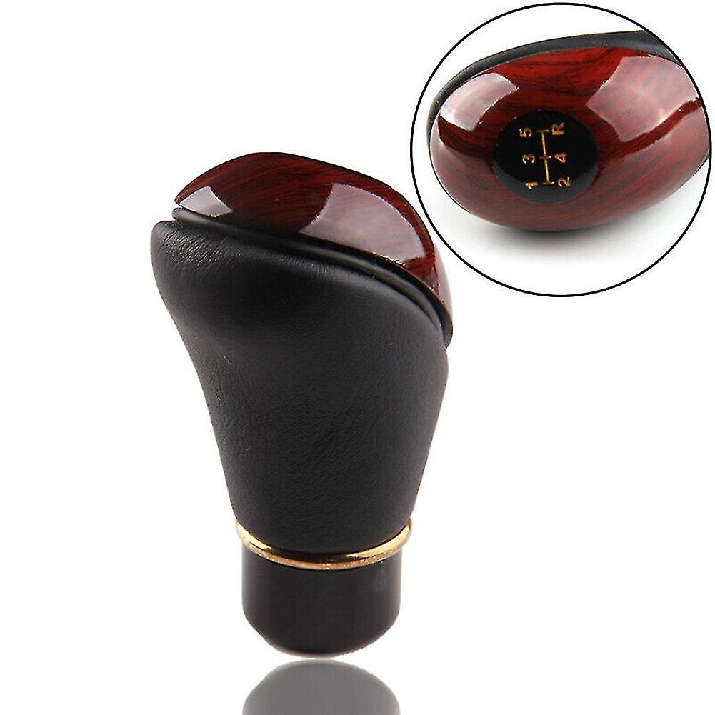 Durable High Quality New Car Shifter Lever Stick Shift Knob Handle 1pc 1x 5 Speed Abs+leather Beige/