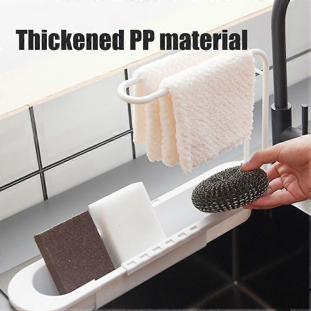 Telescopic Sink Drain Shelf Double Layer Adjustable Telescopic Durable Draining Rack Kitchen Storage Holders