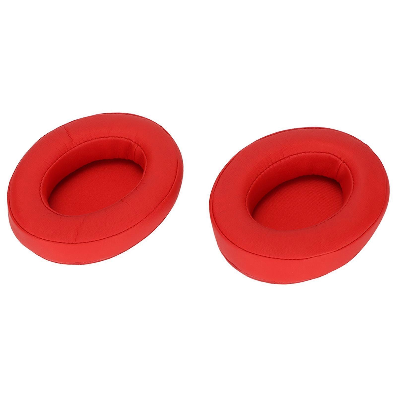 Headphone Ear Pads Noise Insulation Soft Comfortable Thickened Replacement Ear Cushion For Brainwavz Hm5 Headphones Red Protein Leather Style
