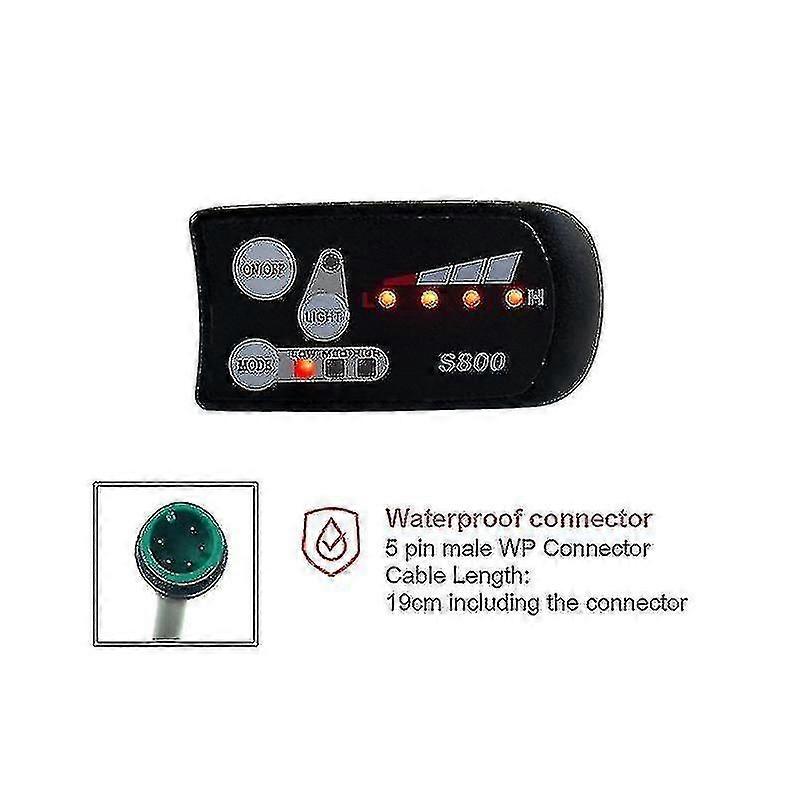 Electric Bicycle 36v48v S800 Led Lcd Meter Control Panel Display For Controller 5 Pin Waterpr