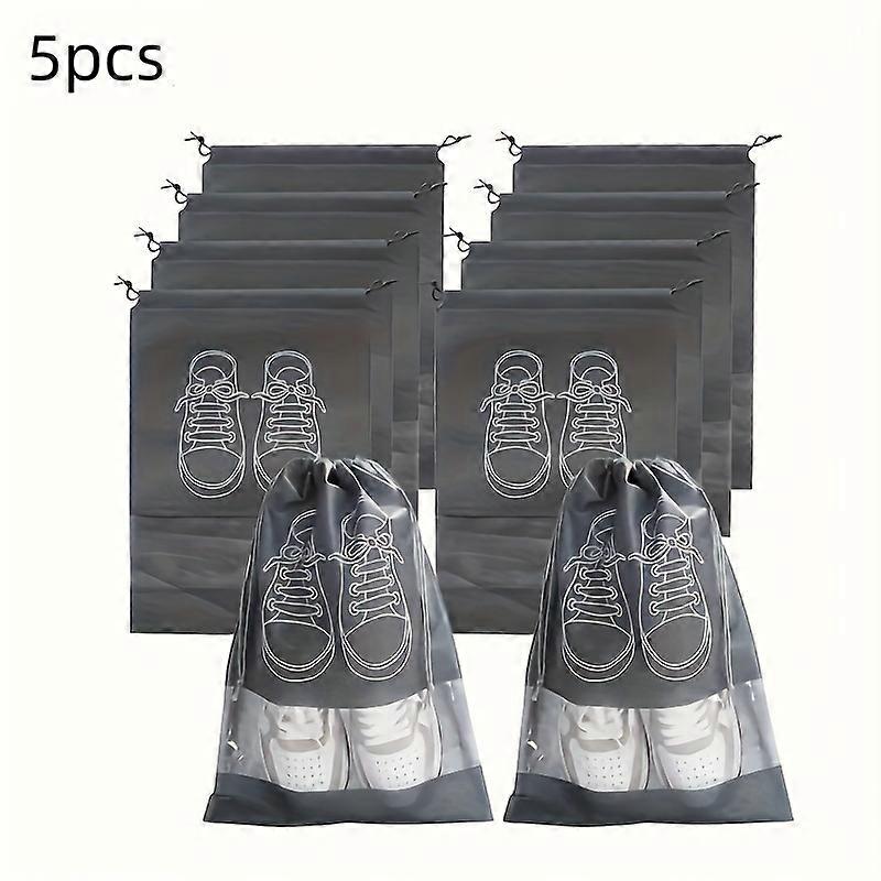 5-Piece Portable Shoe Storage Bags - Waterproof, Non-Woven Fabric Organizer For Travel & Closet Organization