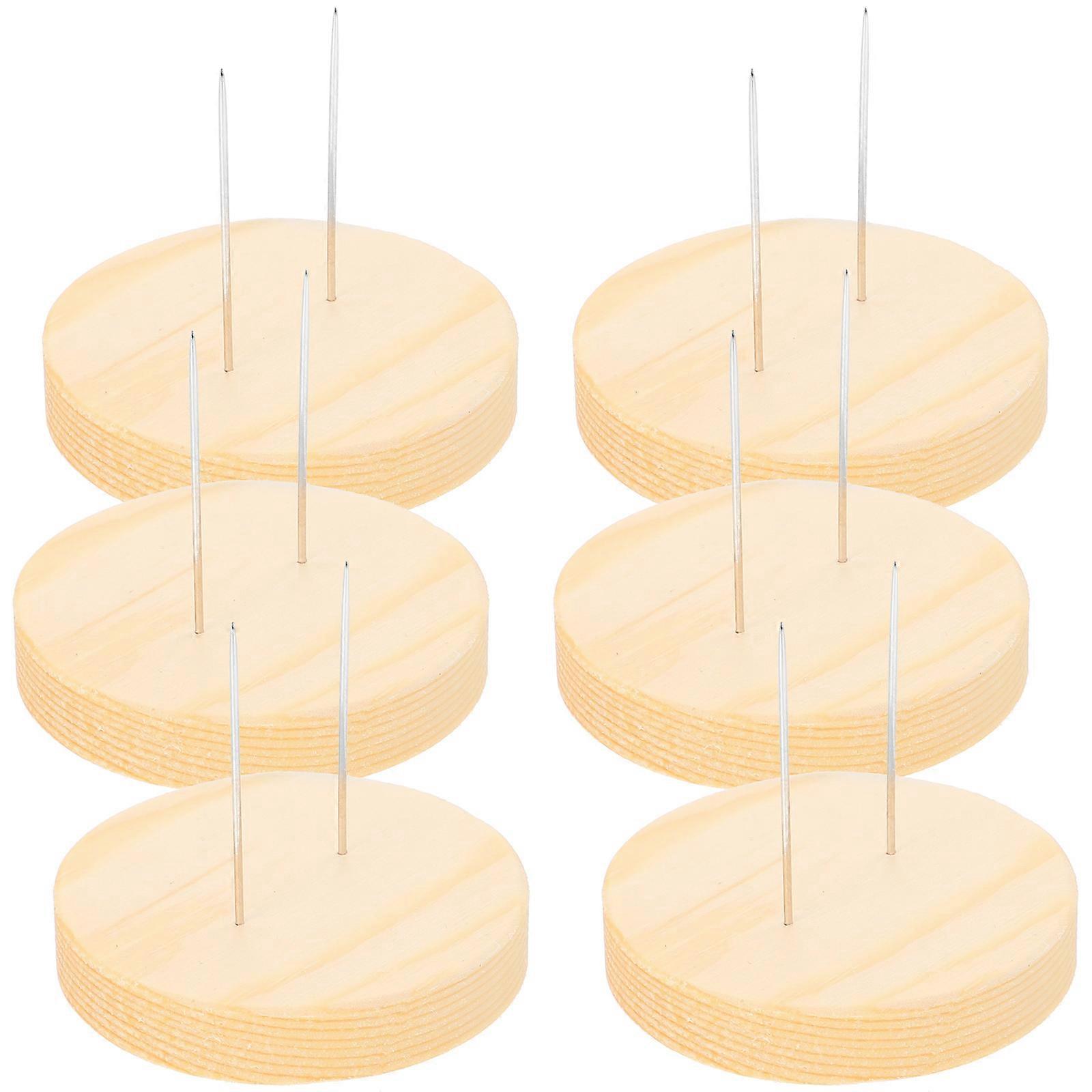 6 Set of Doll Display Stand Needle Felting Doll Display Holder Wooden Base for Felting Animal Doll