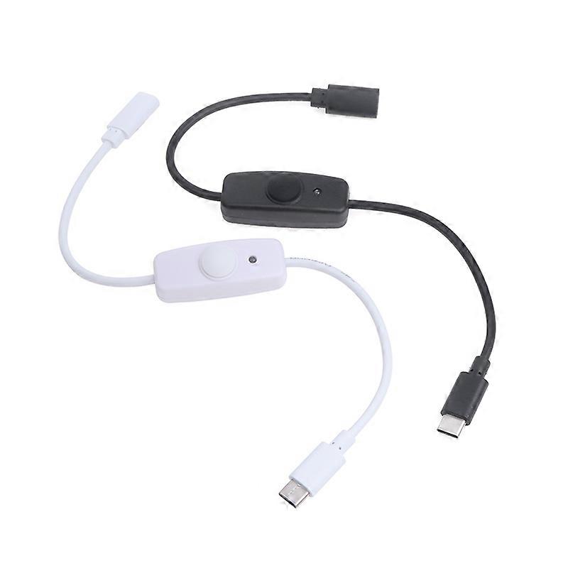1pc Usb Type C With On/off Switch Power Button 30cm Charging Extension Cable Universal Type-c Extension Cable