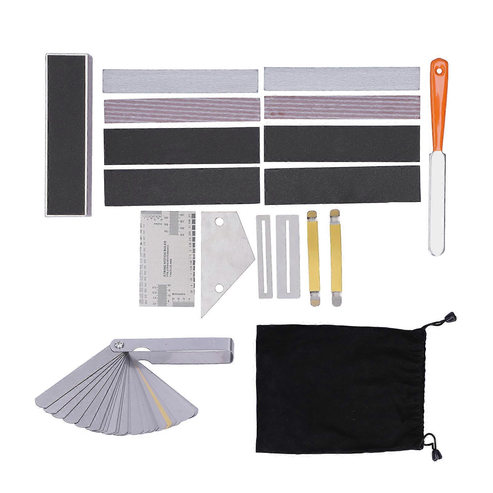 Guitar Luthier Tool Set Leveling Maintenance Repair Kit Accessory With Abrasive Paper
