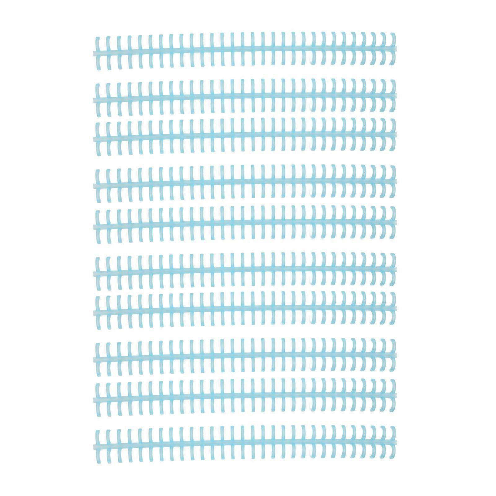 10 Pcs Loose Leaf Binding Spine 30 Hole Cuttable Wear Resistant PP Plastic 10mm Binding Comb for Student Office Transparent Light Blue