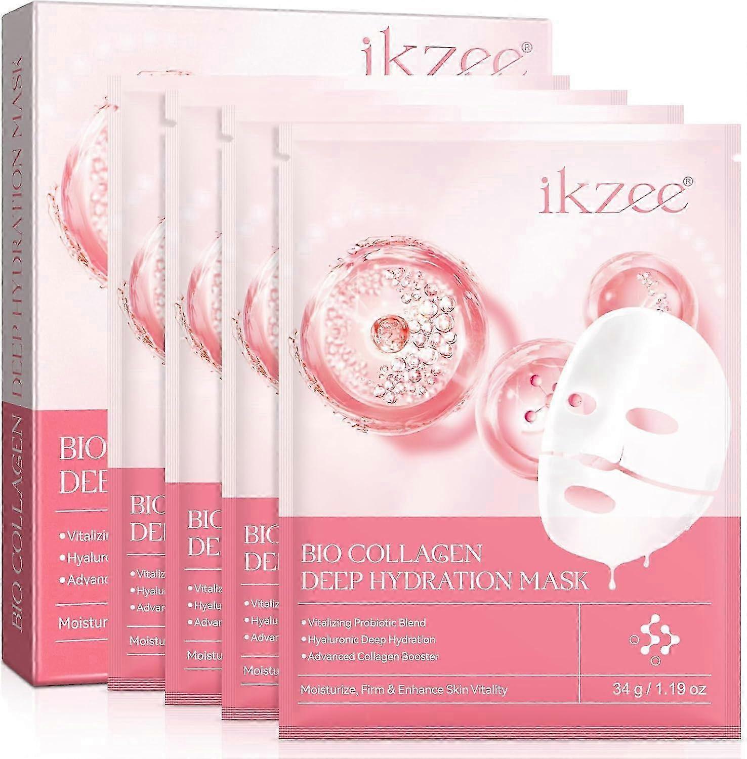 Bio-Collagen Deep Hydrating Mask, Anti-Aging and Regenerating Mask for Fine Lines and Wrinkles, Soothing and Hydrating Overnight Hydrogel Mask, Pore M