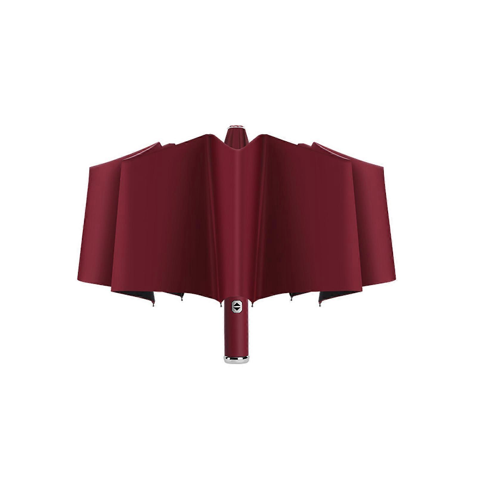 [Ande Online] Ten Bone (Automatic) Rotating Flashlight - Wine Red Fully Automatic Umbrella Adjustable Rotating LED Flashlight Umbrella 10 Bone Three F