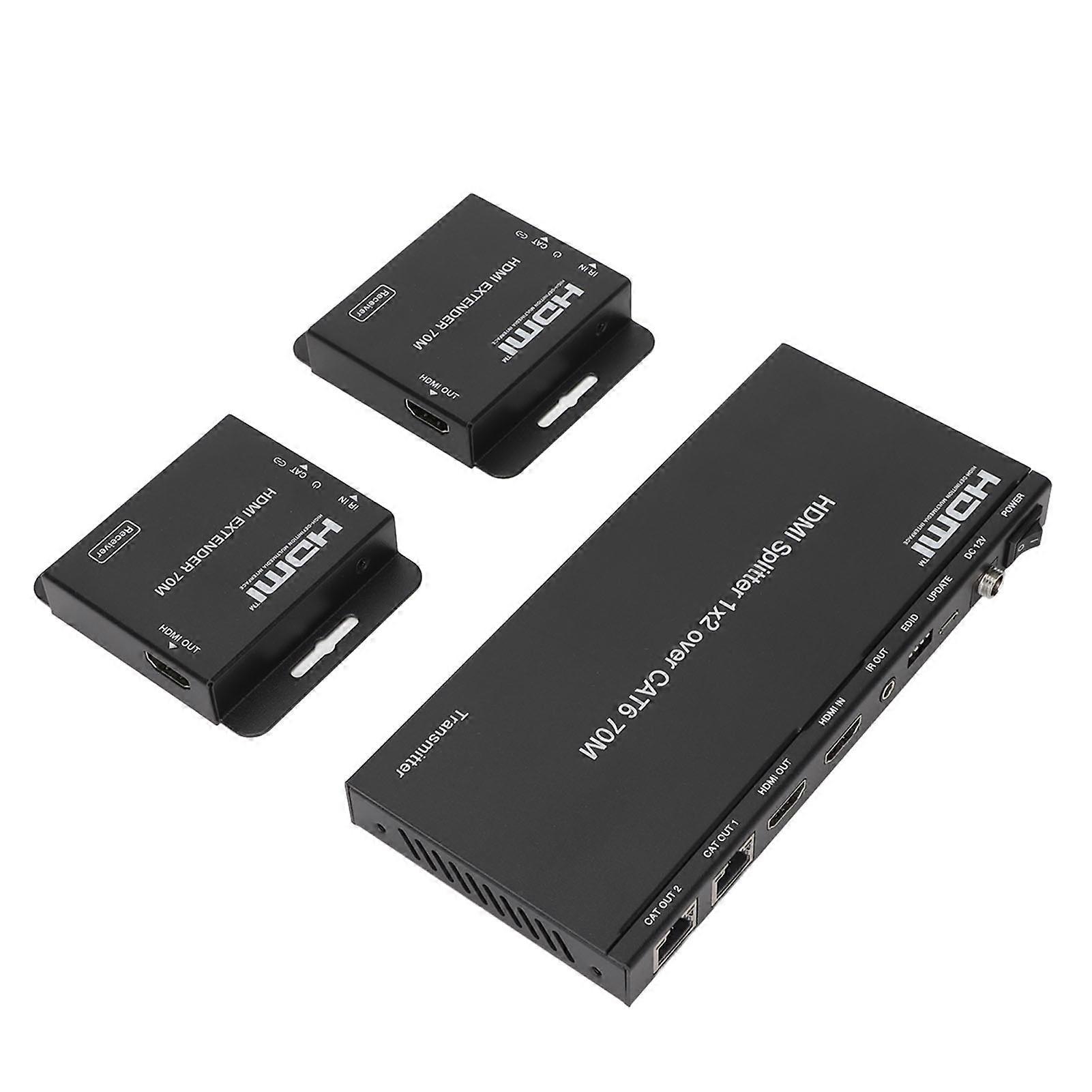 HDCSP912C70 1x2 HD Multimedia Interface Splitter 4K 1 in 2 Out Extender Splitter 100240V (EU-Stecker)