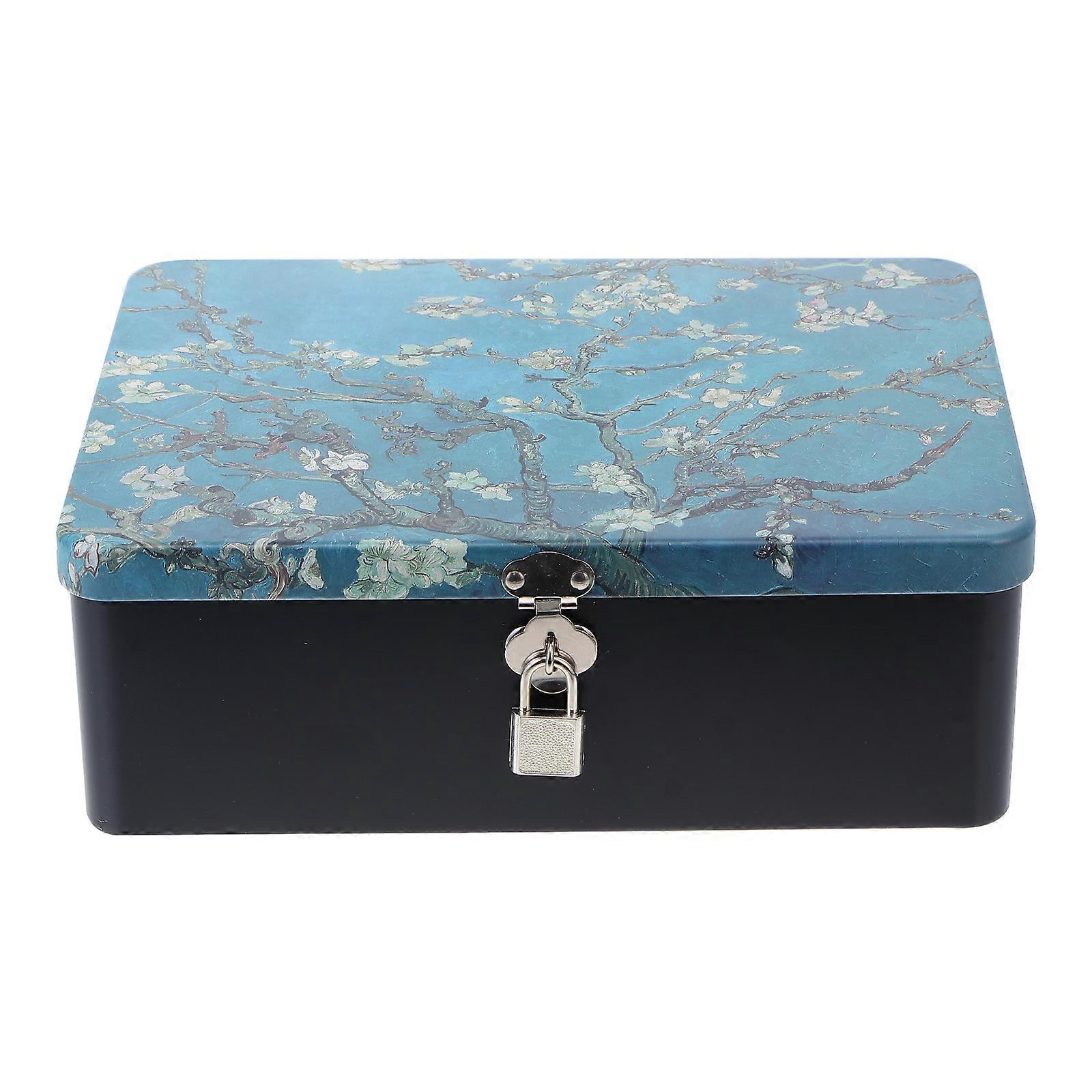 1 Set of Storage Box Retro Style Gift Case with Padlock Keys for Organization
