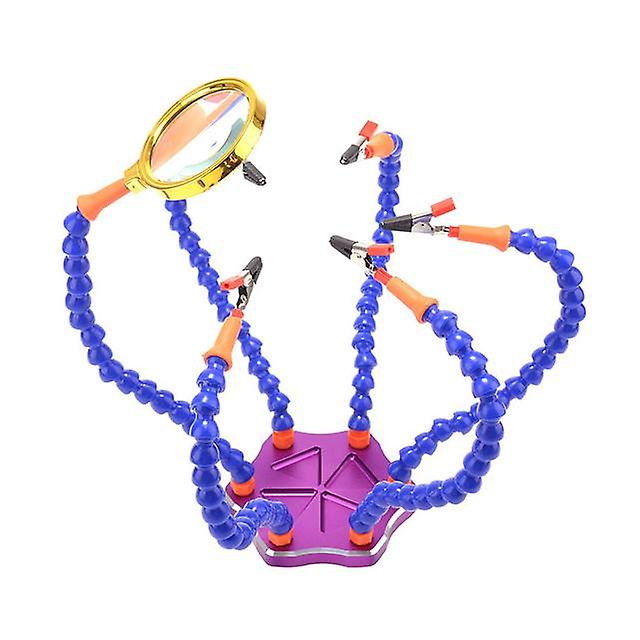 Soldering Iron Helping Holder Third Hand 6 Flexible Arms Soldering Station Welding Tool Set With Usb Fan & Magnifier