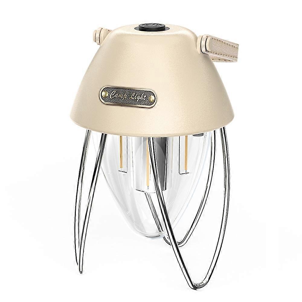 Retro Camping Light USB Rechargeable Campsite Light LED Tent Lamp Waterproof with 3 Light Modes Step