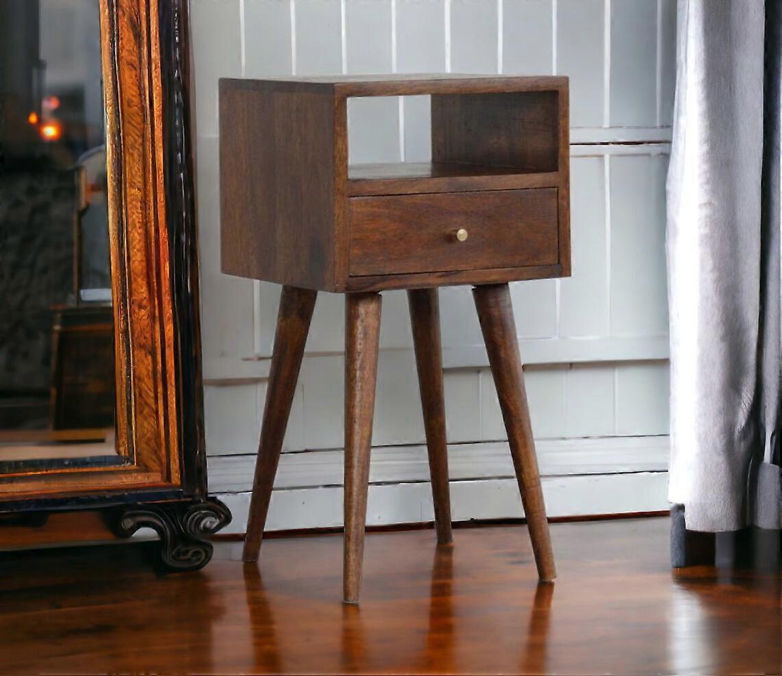 Small Bedside Table With Drawer In Dark Finish