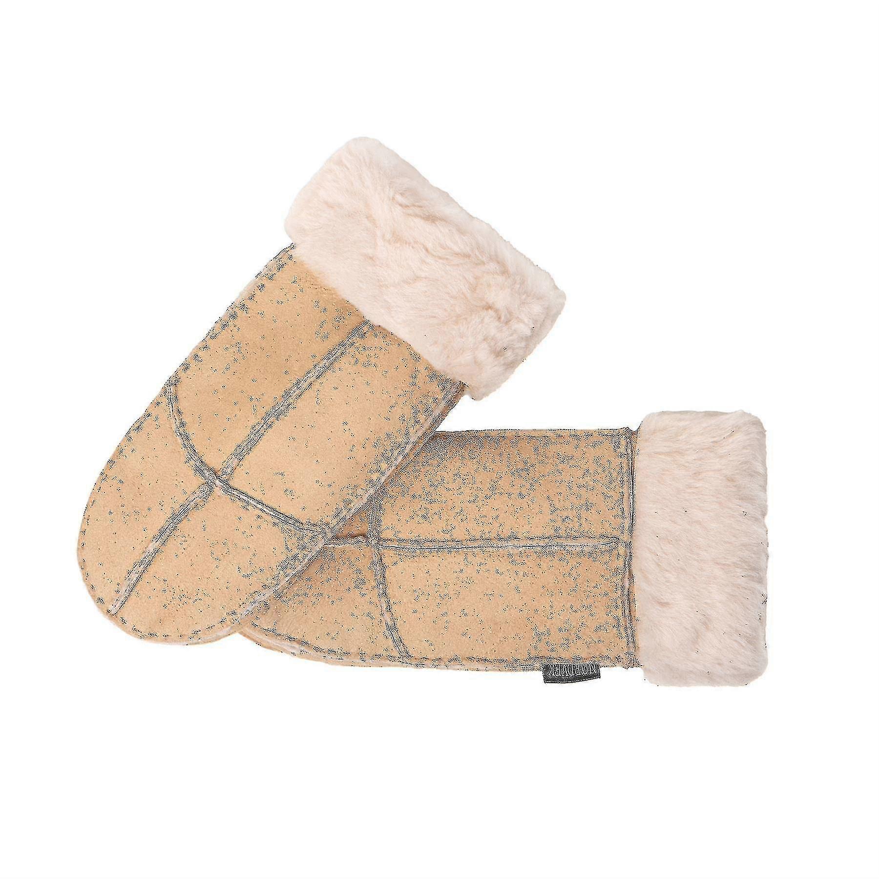 Echte Damen Lammfell Fäustlinge mit Wendemanschette [jkw]