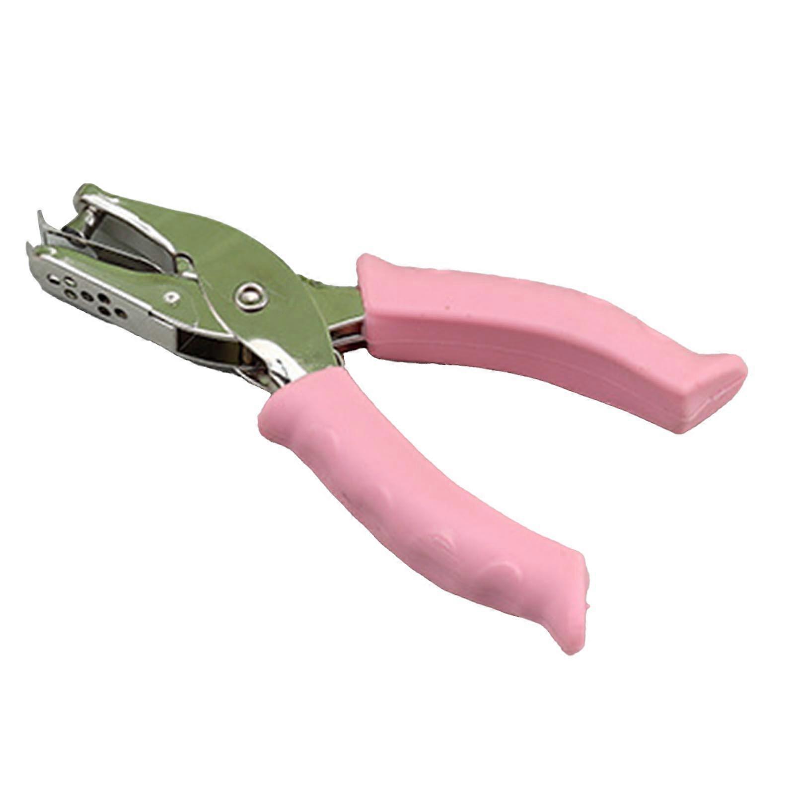 Single Hole Puncher 6mm Handheld Metal Paper Tag Hole Punch with Rubber Grip Handle for School Home