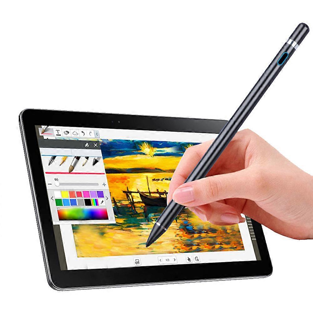 Universal Stylus Pen Elastic Pure Copper Tip Auto Power Off Compatible with iOS/Android/Windows Capacitive Touchscreens, Black