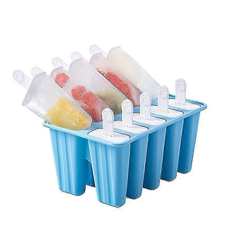 Silikon-Eisstielformen Set mit 10 wiederverwendbaren Eiscremeformen Eisbereiter Eisstielform A
