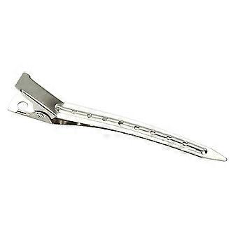 Yaju Hairdressing Tools 9cm 8 Holes Barber Shop Hair Positioning Clips, Duckbill Clips For Hair Salon Sections, 24 Pieces, Silver