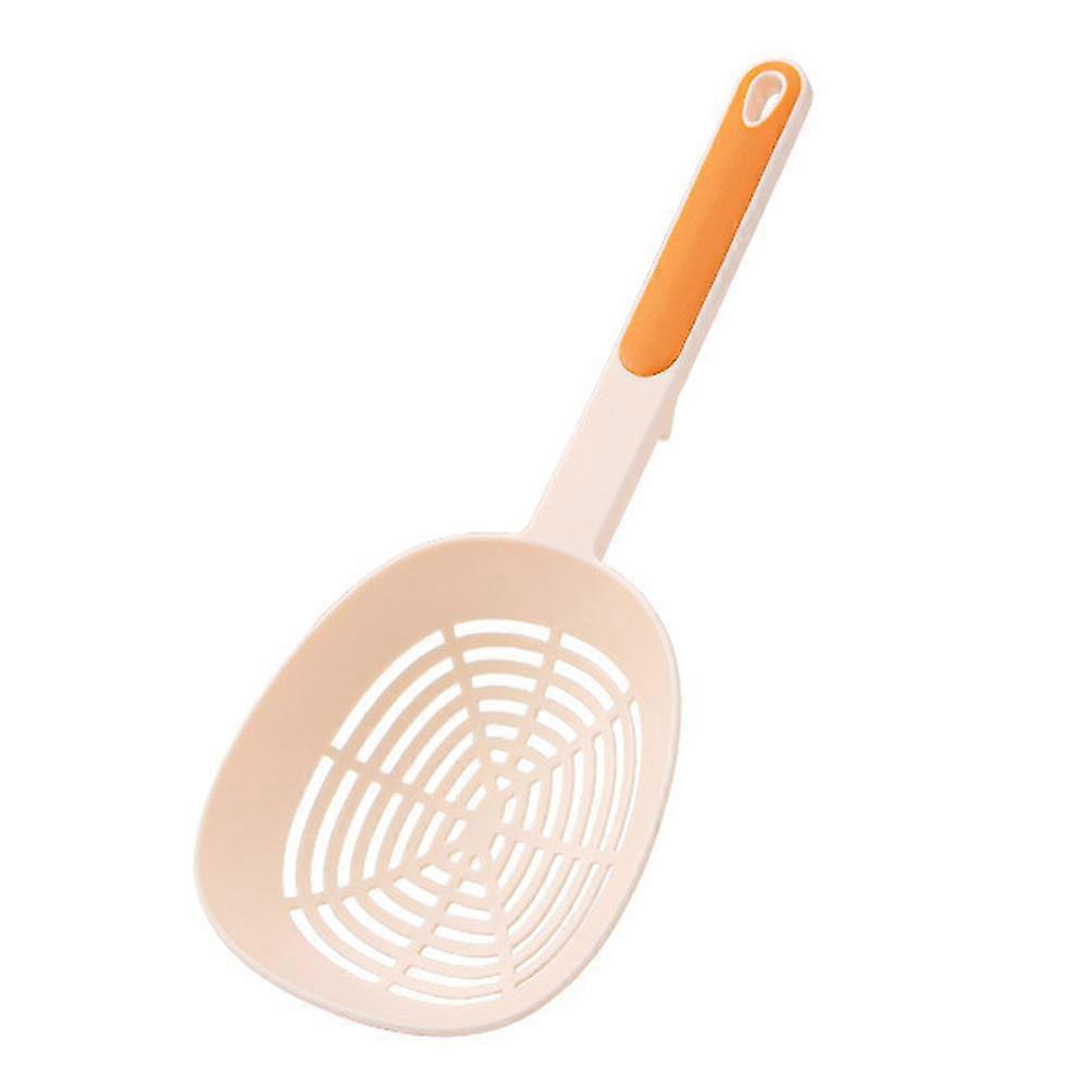 Large Colander Kitchen Noodle Scoop With Long Handle, Hook Type Drain Scoop,yellow