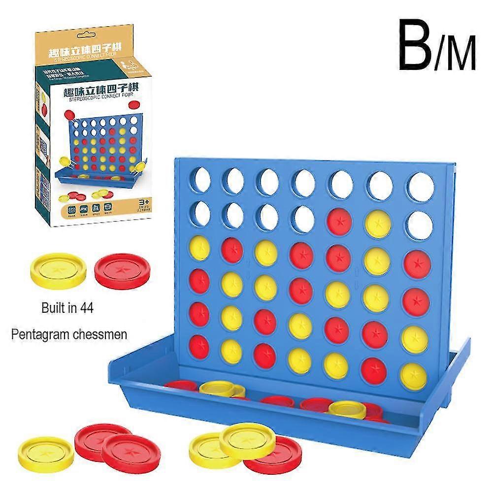 Connect 4 Three-Dimensional Chess Game, Parent-Child Interactive Toy, Four Pieces, Table Game