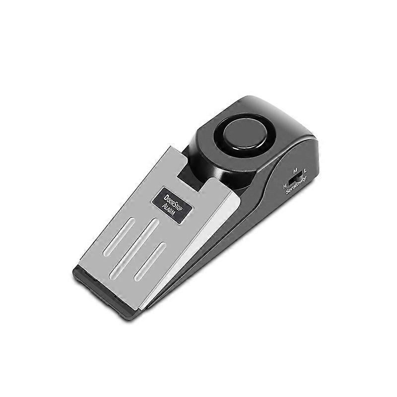 Door Stop Alarm with 120DB Siren Door Stop for Home & Travel (Black) (Pack of 2)