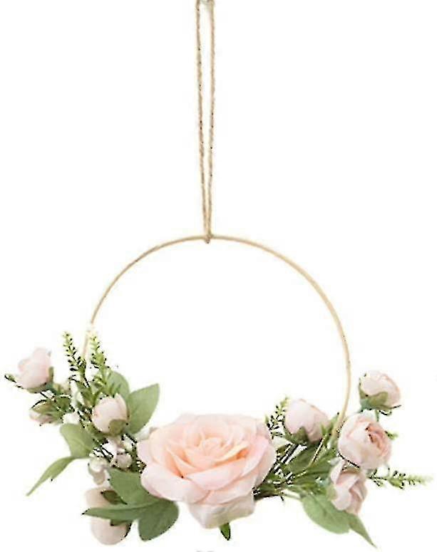 Hanging Wreaths With Artificial Flower Round Frame