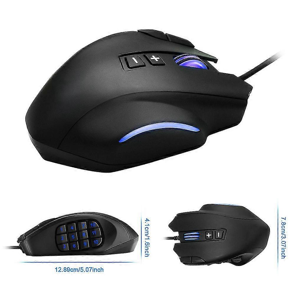 Rgb Led Mouse With Side Buttons Wired Gaming Mouse With 16,400 Dpi