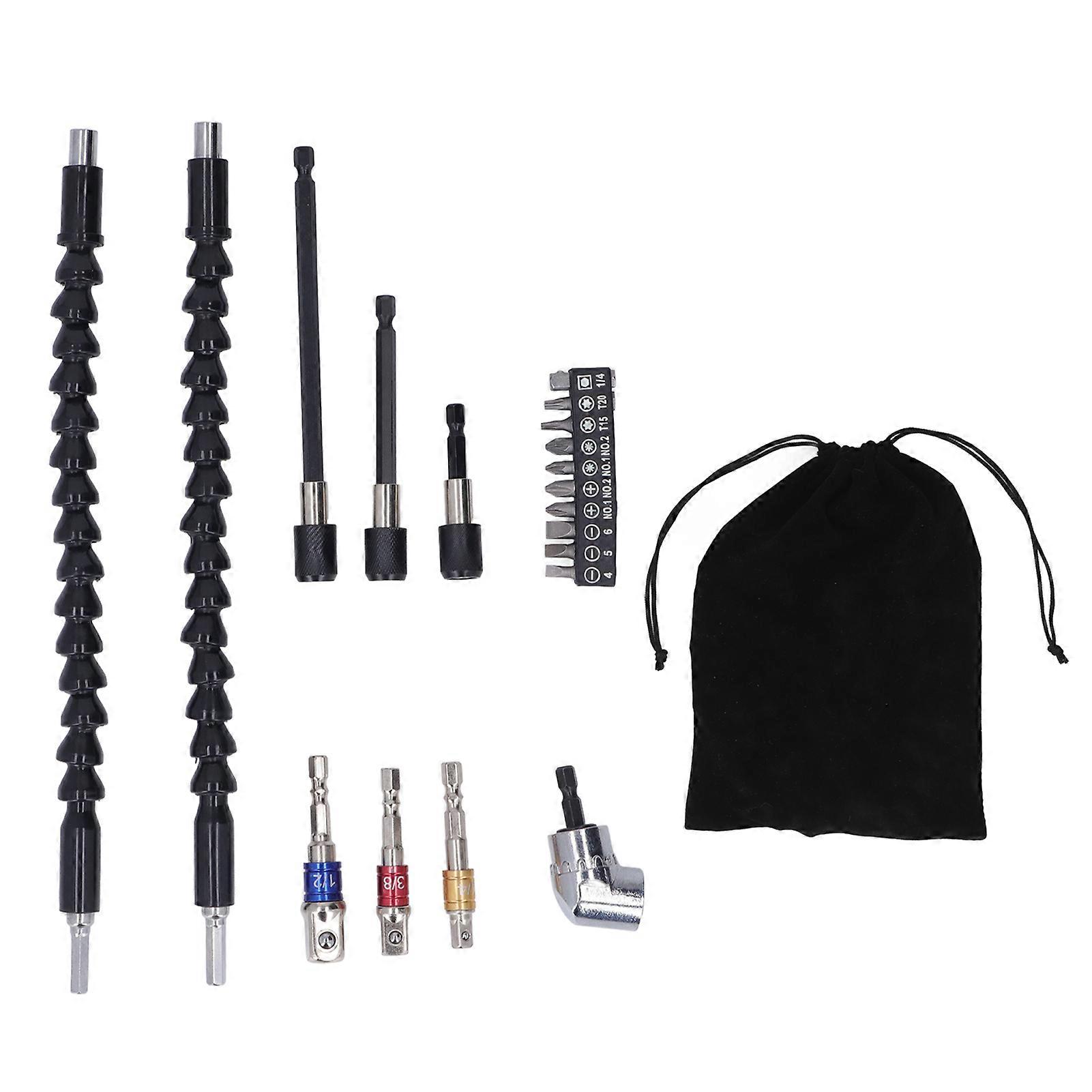 Boor Bit Extension Set Flexibele 105 graden Boor Bit Extensions Universal Socket Adapter Schroevendraaier Head Holder Kit