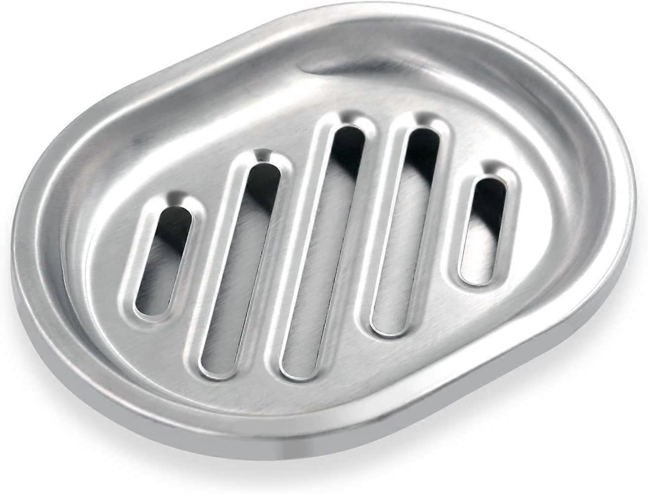 Soap Dish, Double Layers with Draining Tray(Silver)