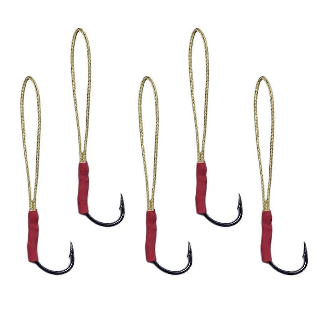 5 Pieces Jigging Assist Hooks Assist Fishing Hooks with White PE Line 01