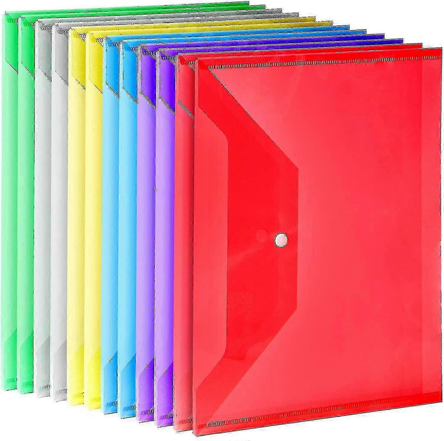 12 Pcs Waterproof Plastic Folders For Documents For Office School