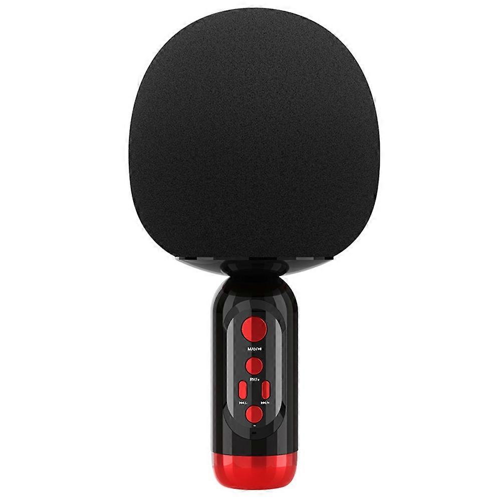 K2 Wireless Bluetooth Microphone Speaker Mushroom Head Singing Mic, English Version - Black