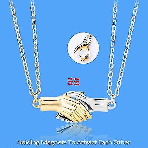 2 Pcs Magnet Hand In Hand Necklace