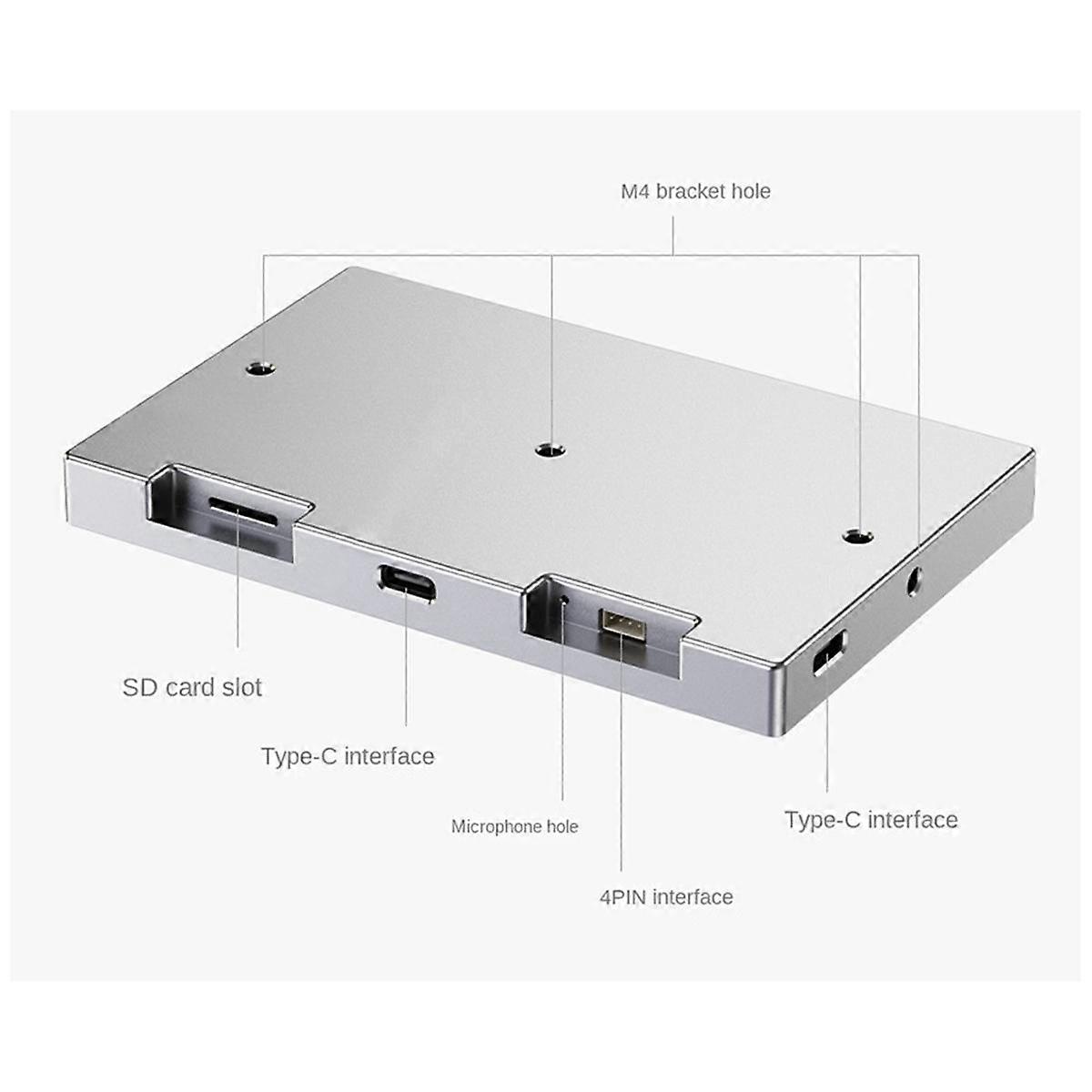 7-Inch USB Chassis Secondary Screen RGB Table-Mounted Atmosphere Screen IPS Screen 800X480 with Sou