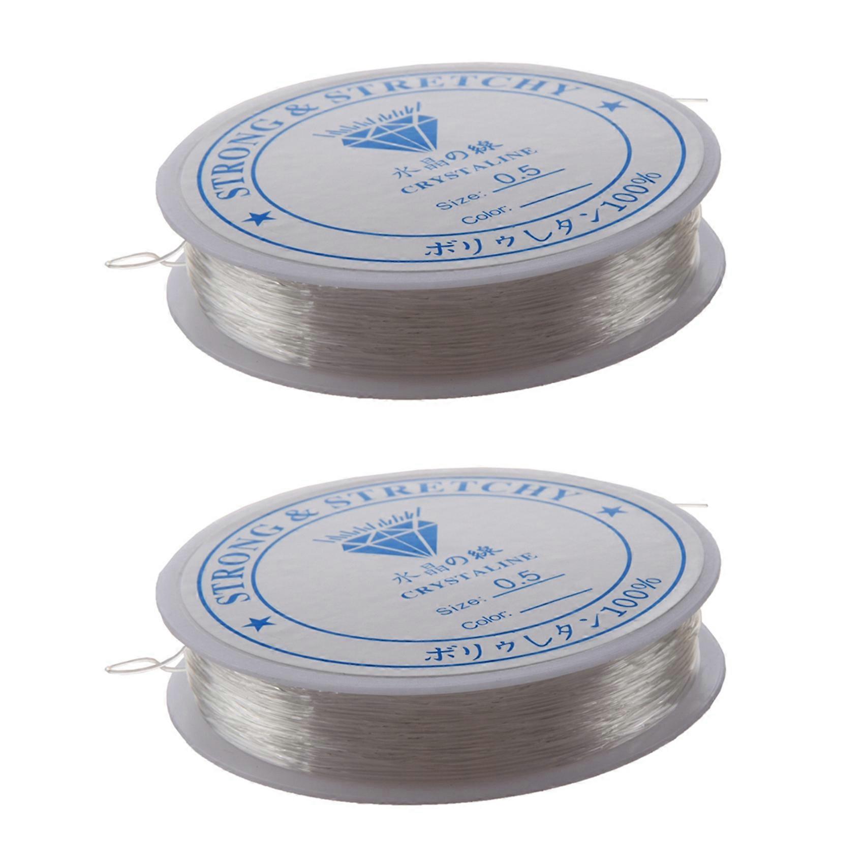 2X 20 Meters Spool of Crystal Clear Strong Beading Thread Cord Wire Jewellery Making Stringing Neck