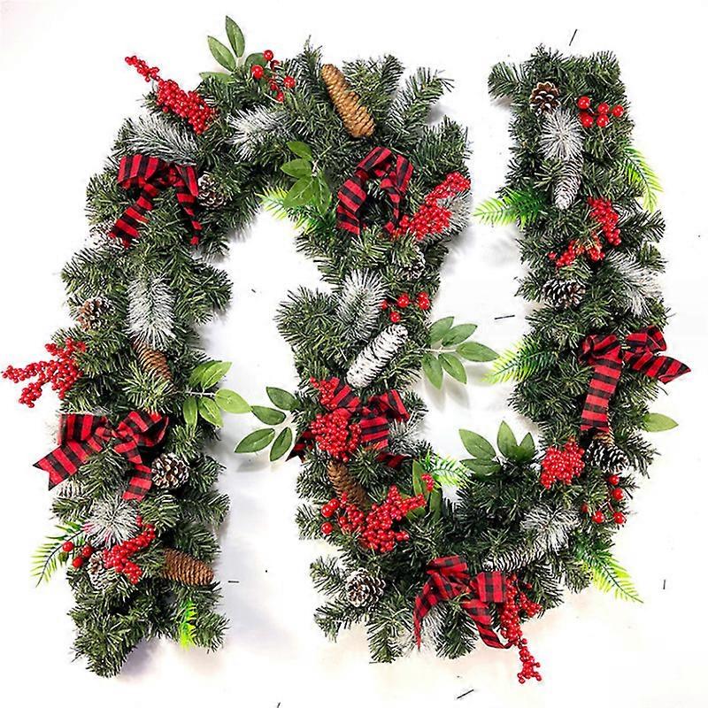 Artificial Christmas Wreath, Front Door Wreaths Decorations for Home, Party, Holiday, Thanksgiving, Xmas Decor - Green/Red
