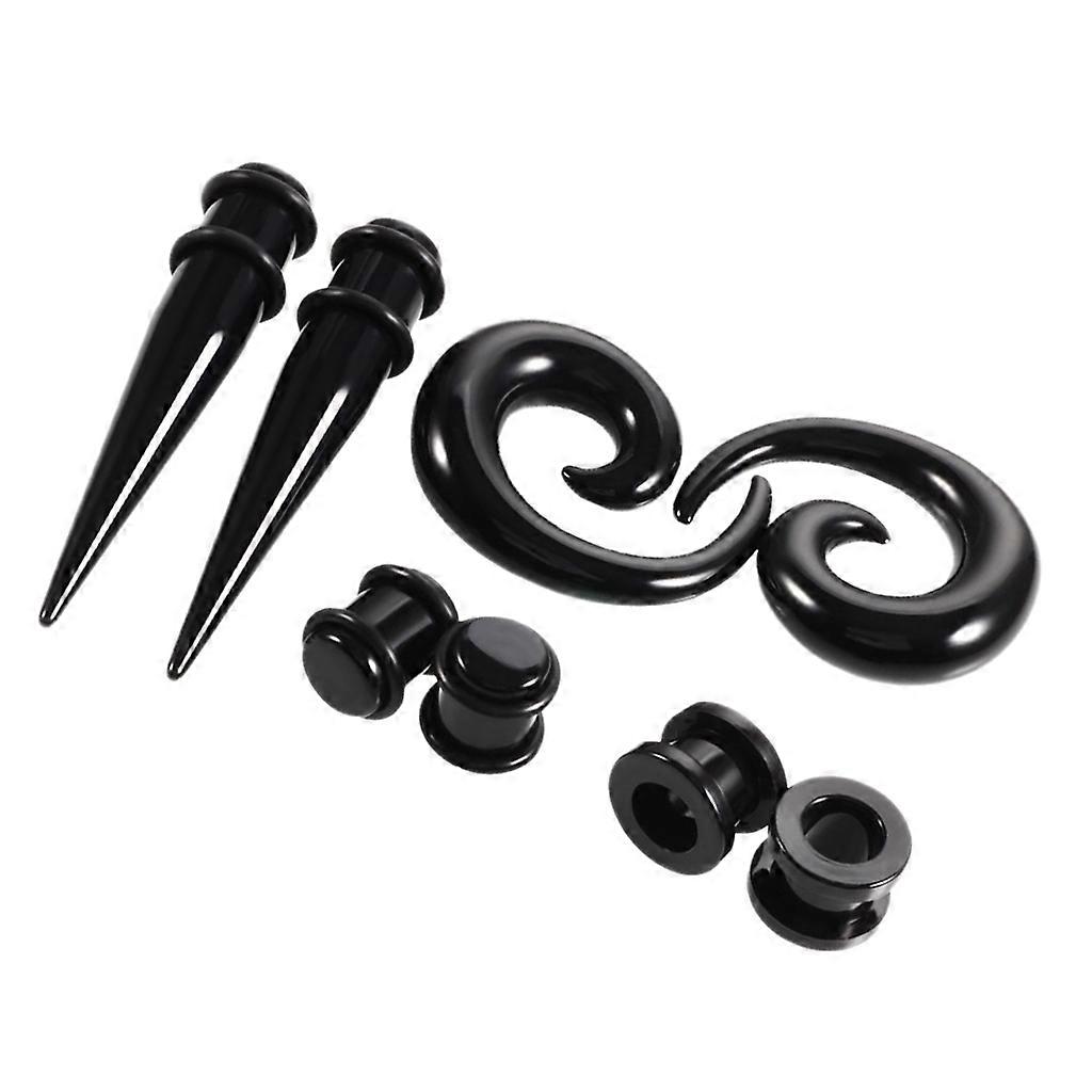 Ear Stretching Kit 12G-00G Acrylic Tapers Tunnels Spiral Snail