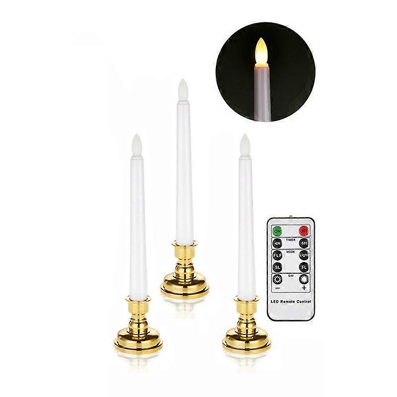 LED simulation long pole candle light electronic candle 3pcs