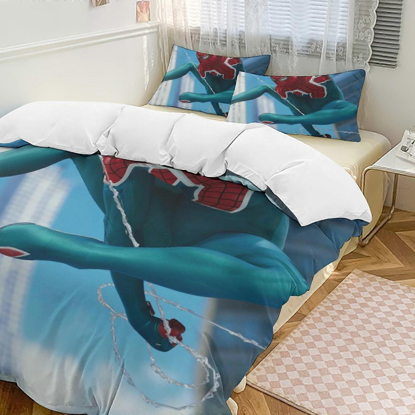 Zm610 Spider-Man 3-Piece Twin Bed Set - Includes 1 Single Quilt And 2 Pillow Cases Bedding - Fade Resistant Microfiber Lc610