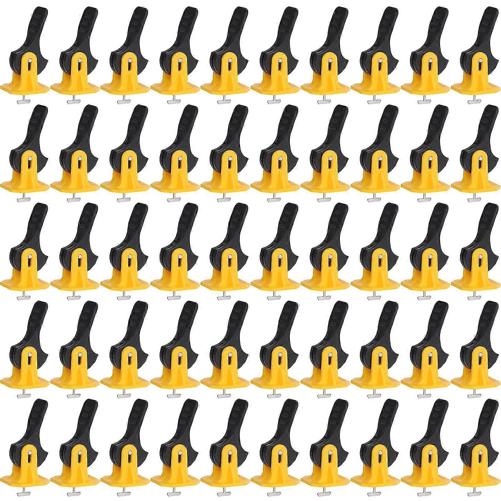 50Pcs Tile Spacers Leveling System Kit Adjustable Fit Reusable Floor Leveling Compounds Tile Installation Leveler Tool Set