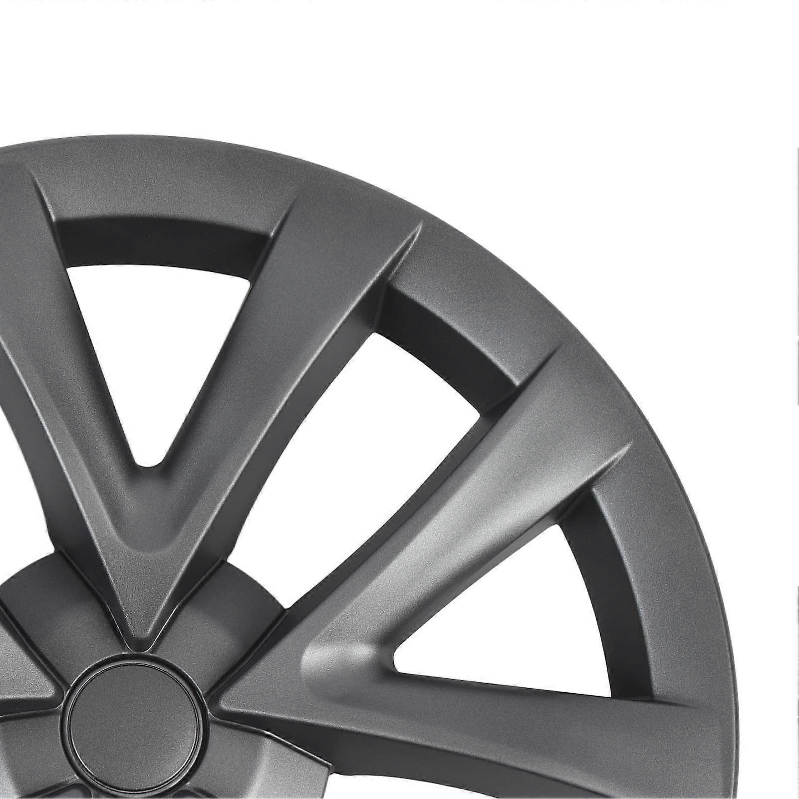 4 Pcs 18in Wheel Hub Cap Automobile Wheel Hub Fully Wrap Rim Protector Replacement for Tesla Model 3 2017 to 2023 Matte Black